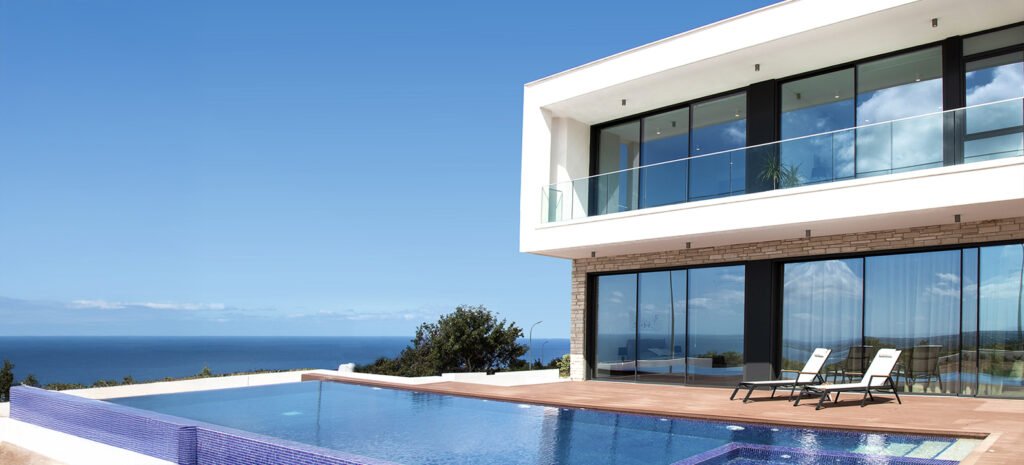 Panoramic sea view from villa in Peyia hills