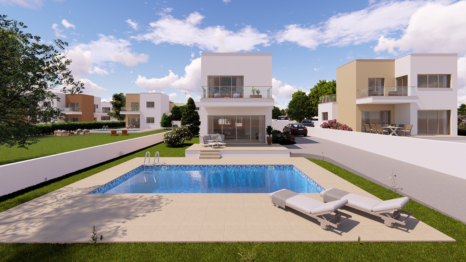 Luxury 2–4 bedroom villa front view at Venus Rock Golf Resort