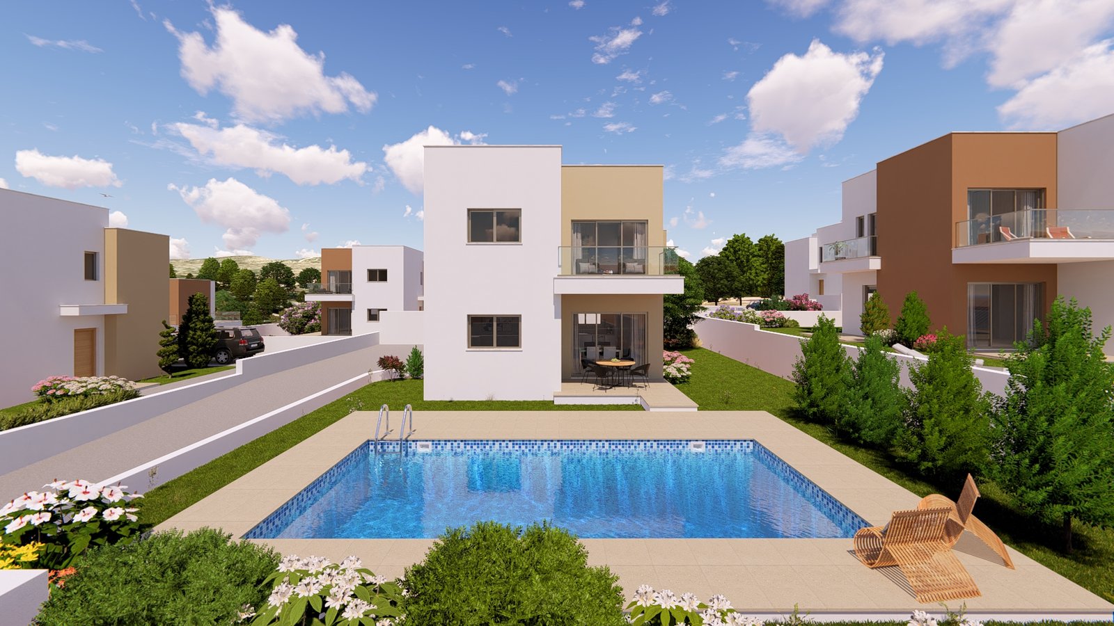 Landscaped garden of luxury villa in Venus Rock Golf Resort