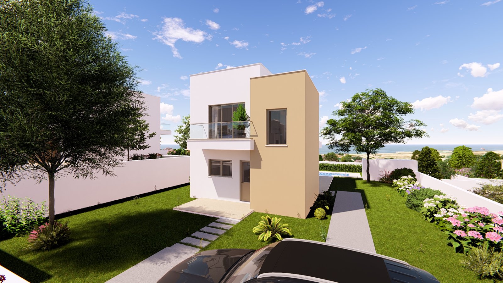 Panoramic exterior view of luxury villa at Venus Rock Golf Resort