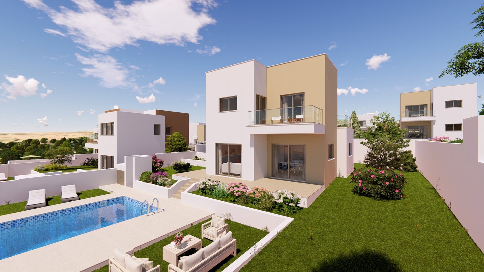 Covered terrace for outdoor dining at Venus Rock villa