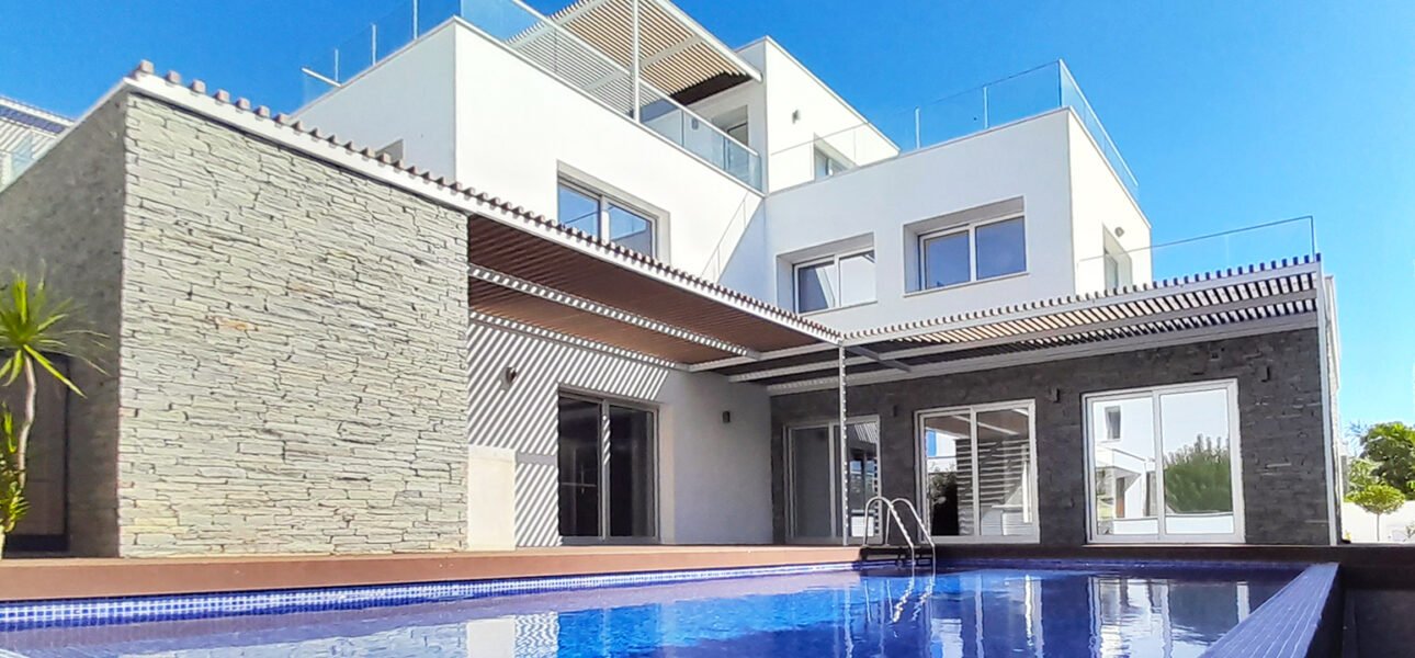 Private swimming pool at luxury villa in Kato Paphos, Cyprus