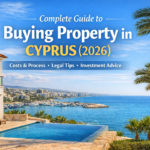 Buying property in Cyprus guide showing luxury villa and coastal real estate view
