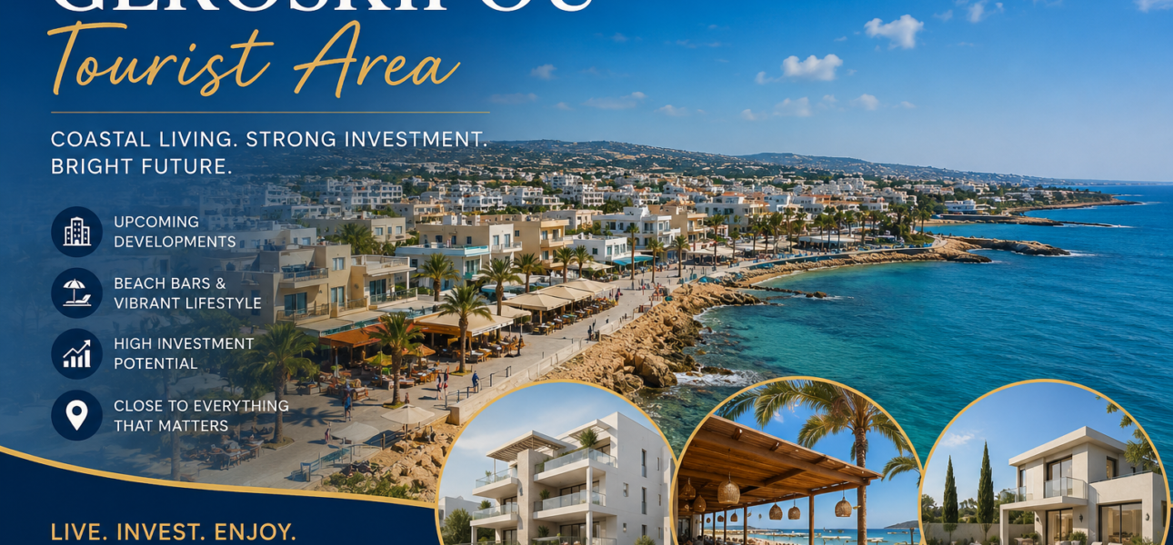 Geroskipou Tourist Area real estate and coastal developments in Paphos Cyprus